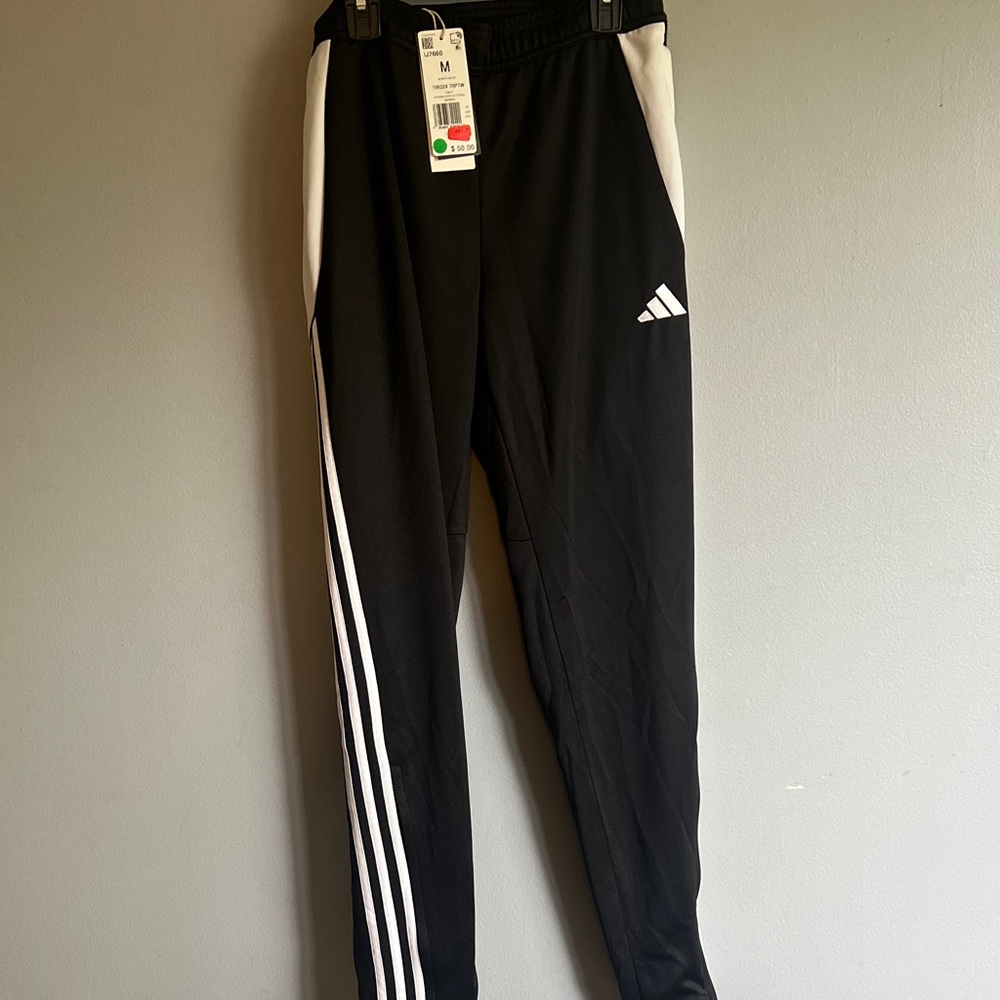 adidas Black Joggers with White Three-Stripe Detail
